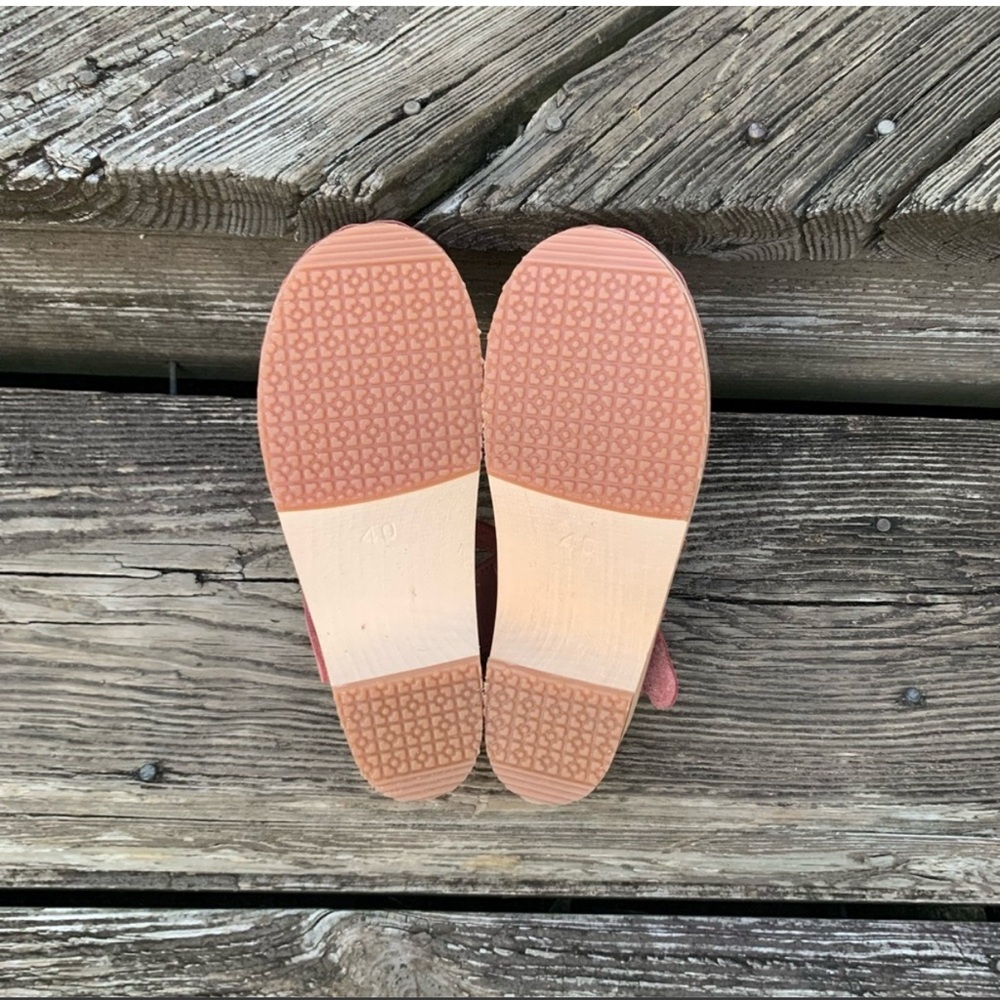 Sandgrens Handmade Swedish Wood Clogs in Blush Nubuck, Size 10 - Picture 4 of 4